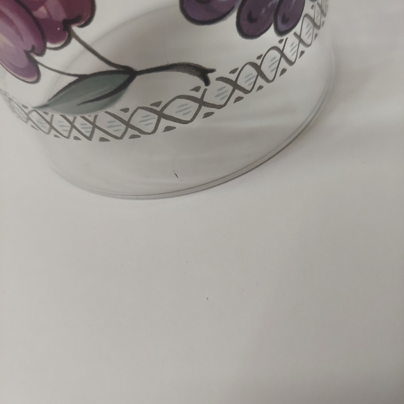 4 Painted Glass Goblets L'Amore By Nancy Calhoun Fruit Grapes Pears - Picture 7 of 8